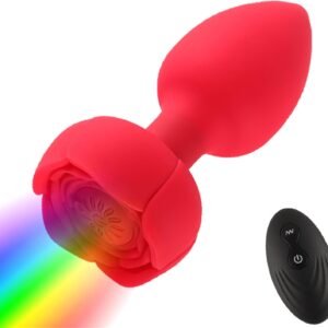 LY59-LED Rose Vibrating Anal Plug