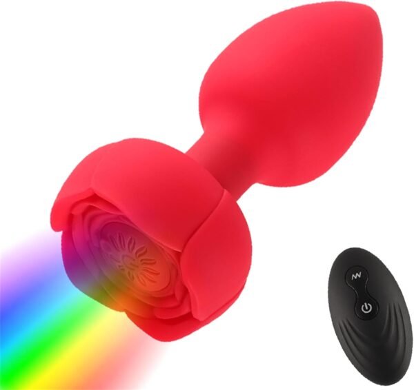 LY59-LED Rose Vibrating Anal Plug