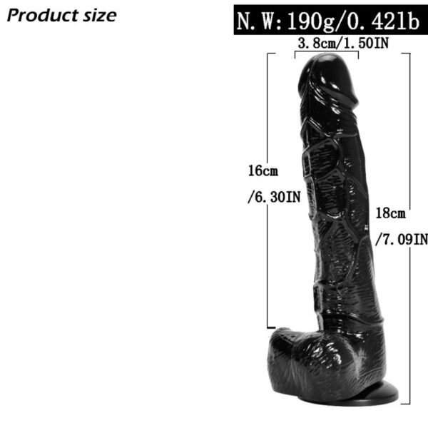 KY32-Black Soft Realistic Silicone Dildo